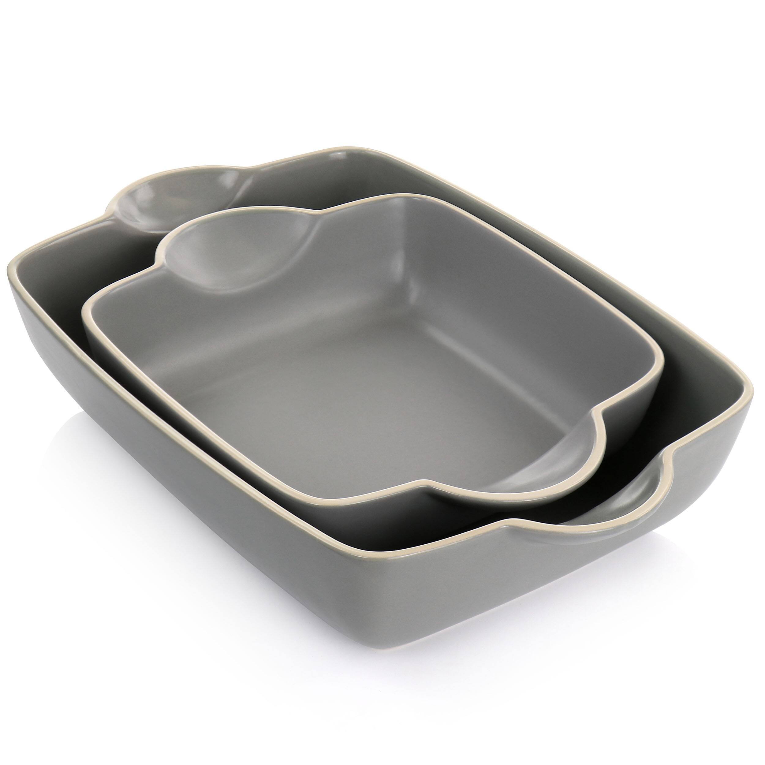 Alt View 1. Gibson - Gibson Home Rockaway 2 Piece Stoneware Nesting Bakeware Set in Grey - Gray.