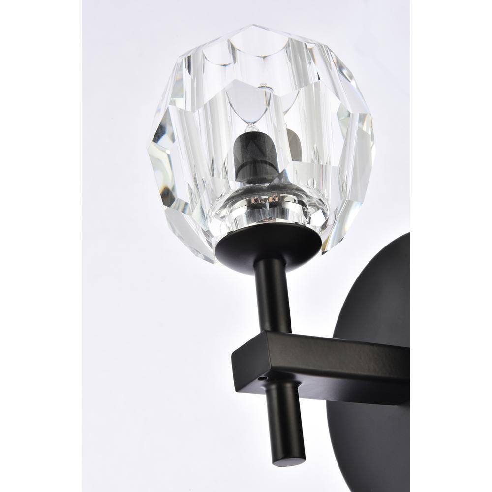Back. Elegant Lighting - Eren 1 light Black wall sconce - Black.