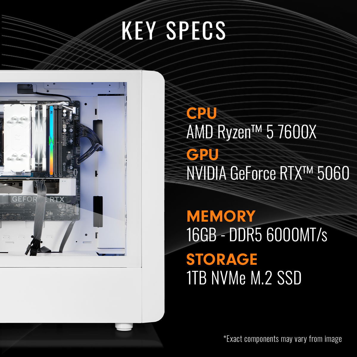 Kee PC VTG Gaming Desktop PC , Ryzen5 9600X, Radeon RX 9070 GRE