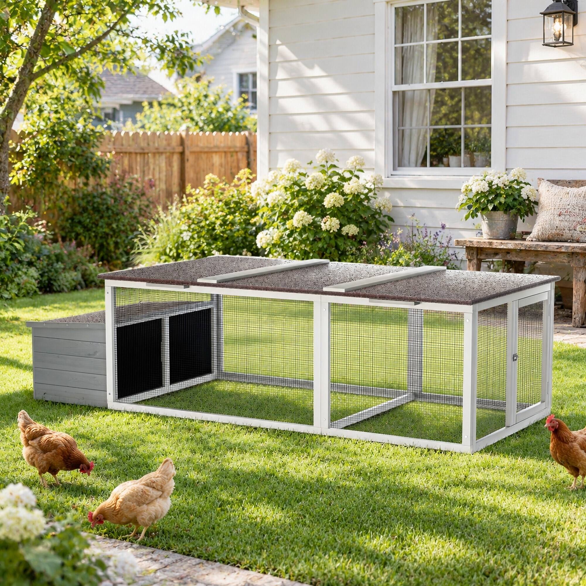 RYHNUYNE Large Chicken Coop, 20.93 Sq Ft Outdoor Poultry Cage, Wooden ...