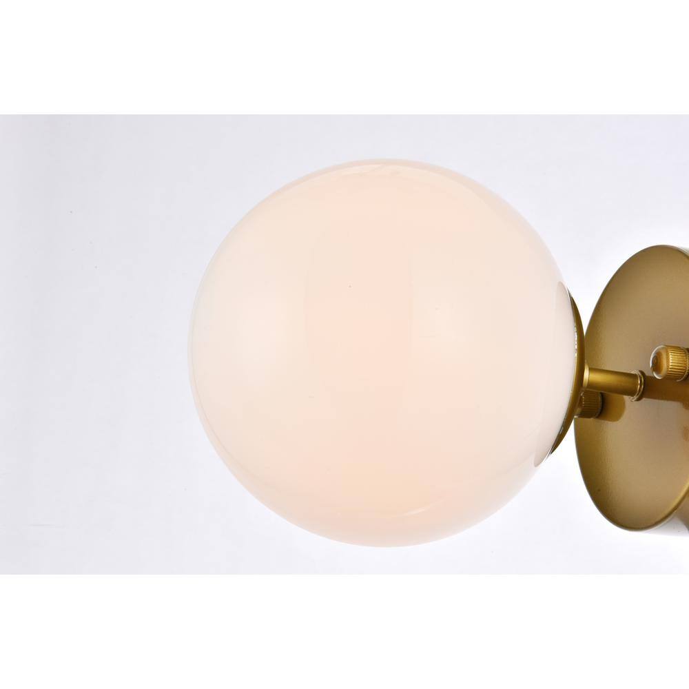 Alt View 5. Living District - Mimi six inch dual flush mount and bath sconce in brass with frosted glass - Brass And Frosted White.