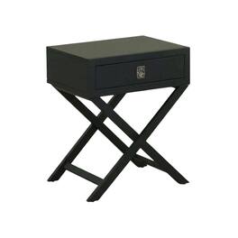 FurniFact - Black Bedroom Nightstand with Clean Design and Sturdy Construction - Brown