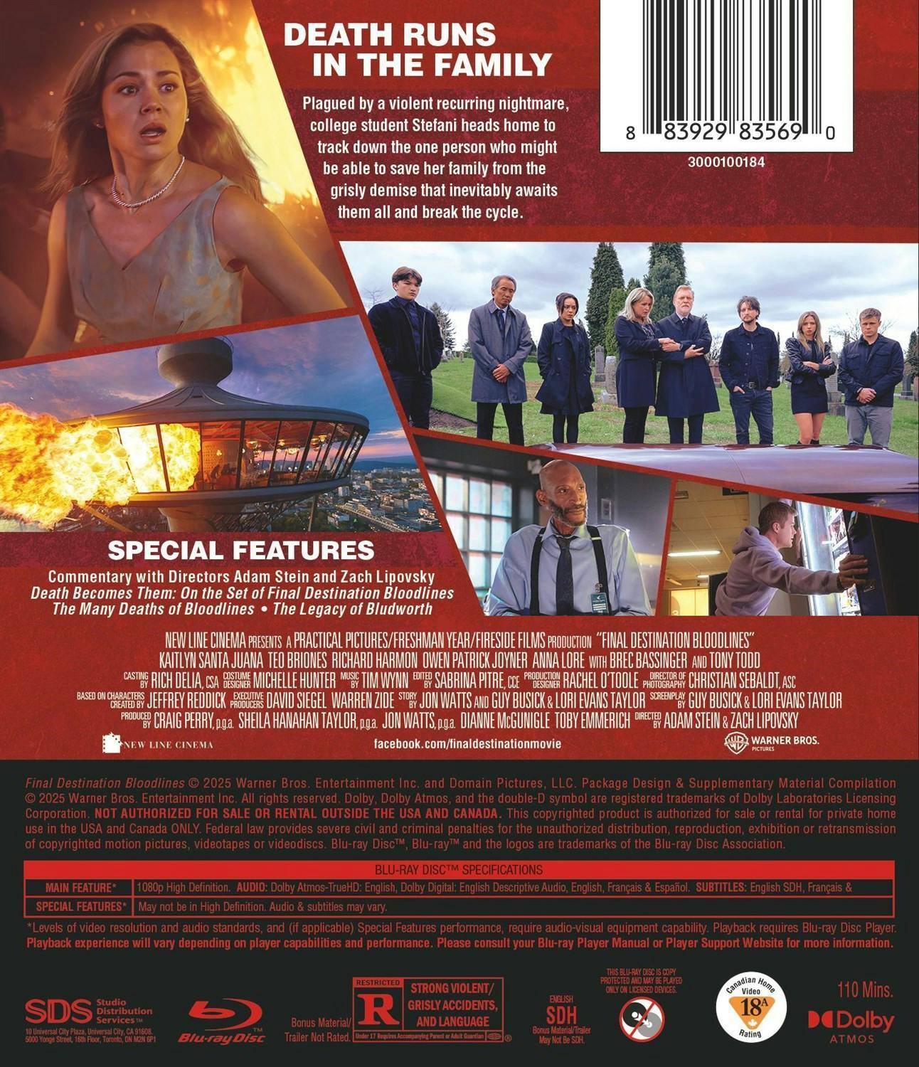 Back. Final Destination: Bloodlines   - BLU-RAY.