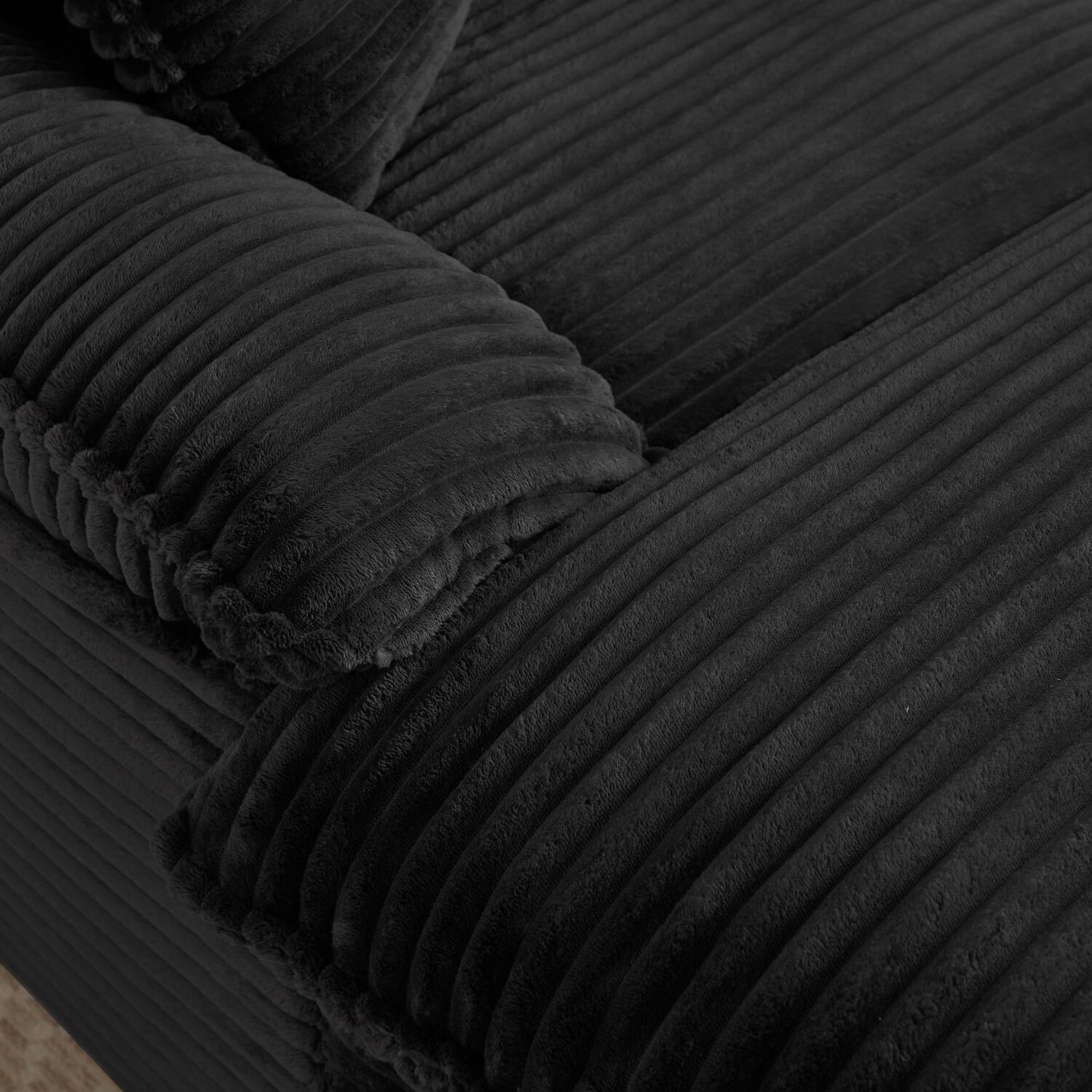 Alt View 6. Z-Edge - 52" modern cushioned compression sofa with unique footrest design, lounge chair for any room or office -Black - black.