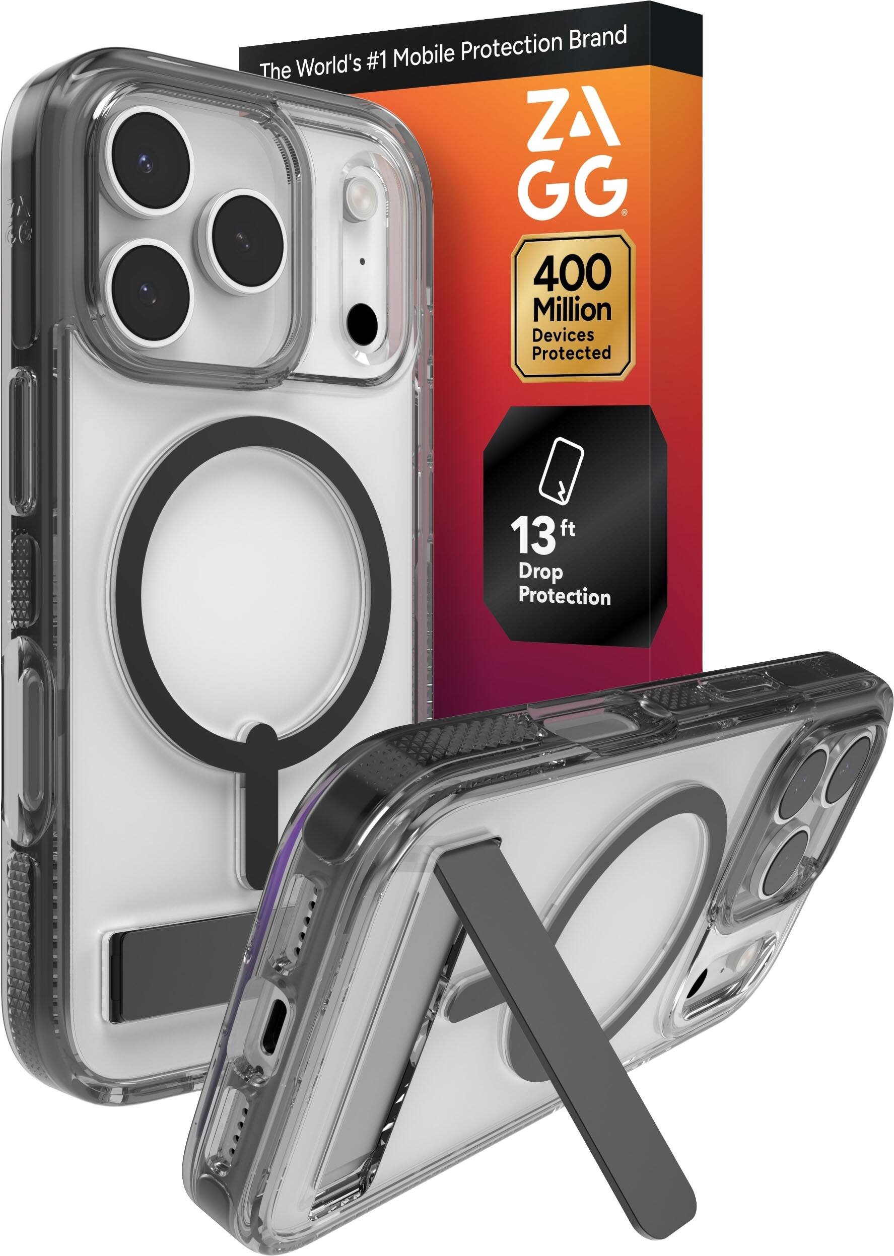 ZAGG - Santa Cruz Snap with Kickstand for Apple iPhone 17 Pro - Jet Black