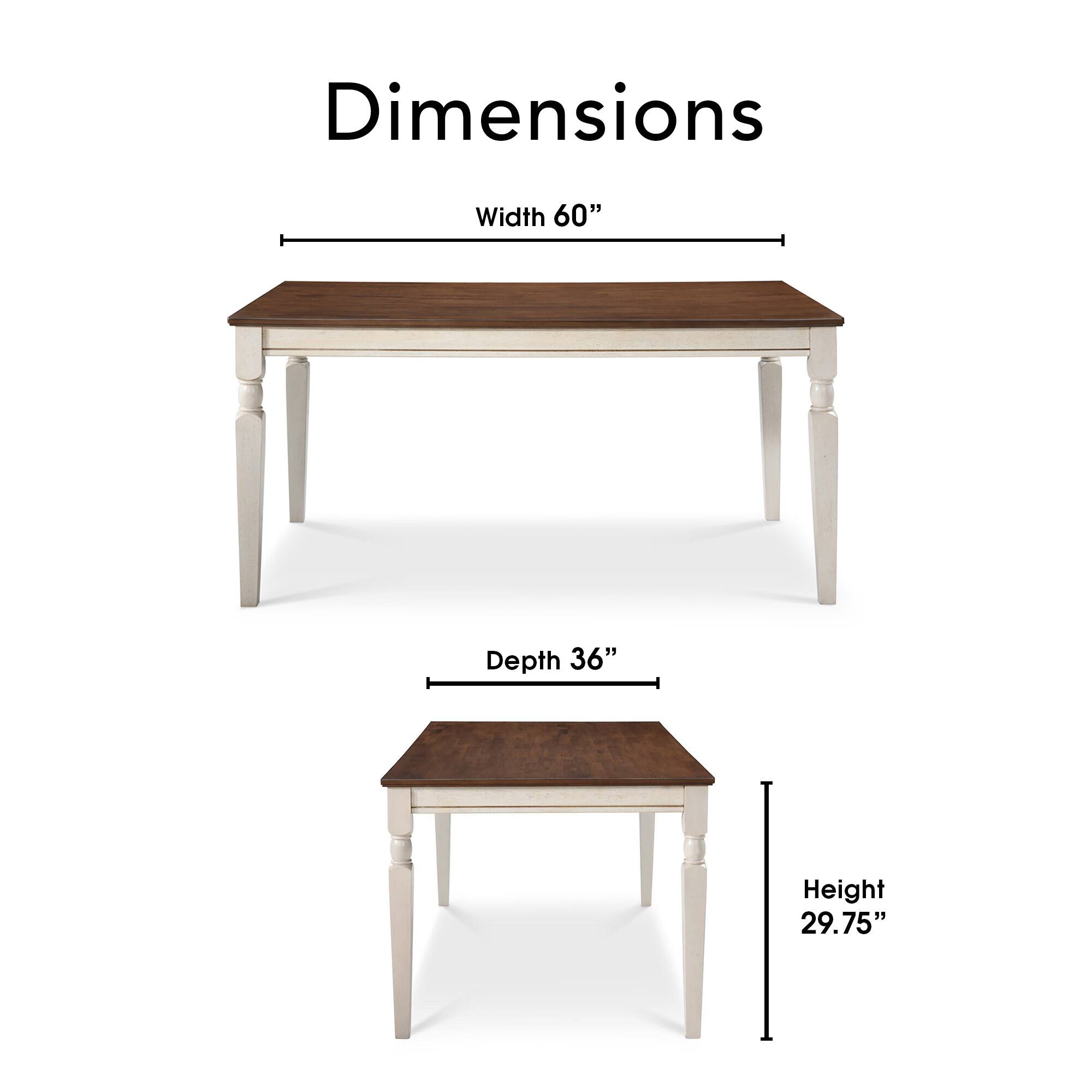 Dimensions: Width 60", Depth 36", Height 29.75"