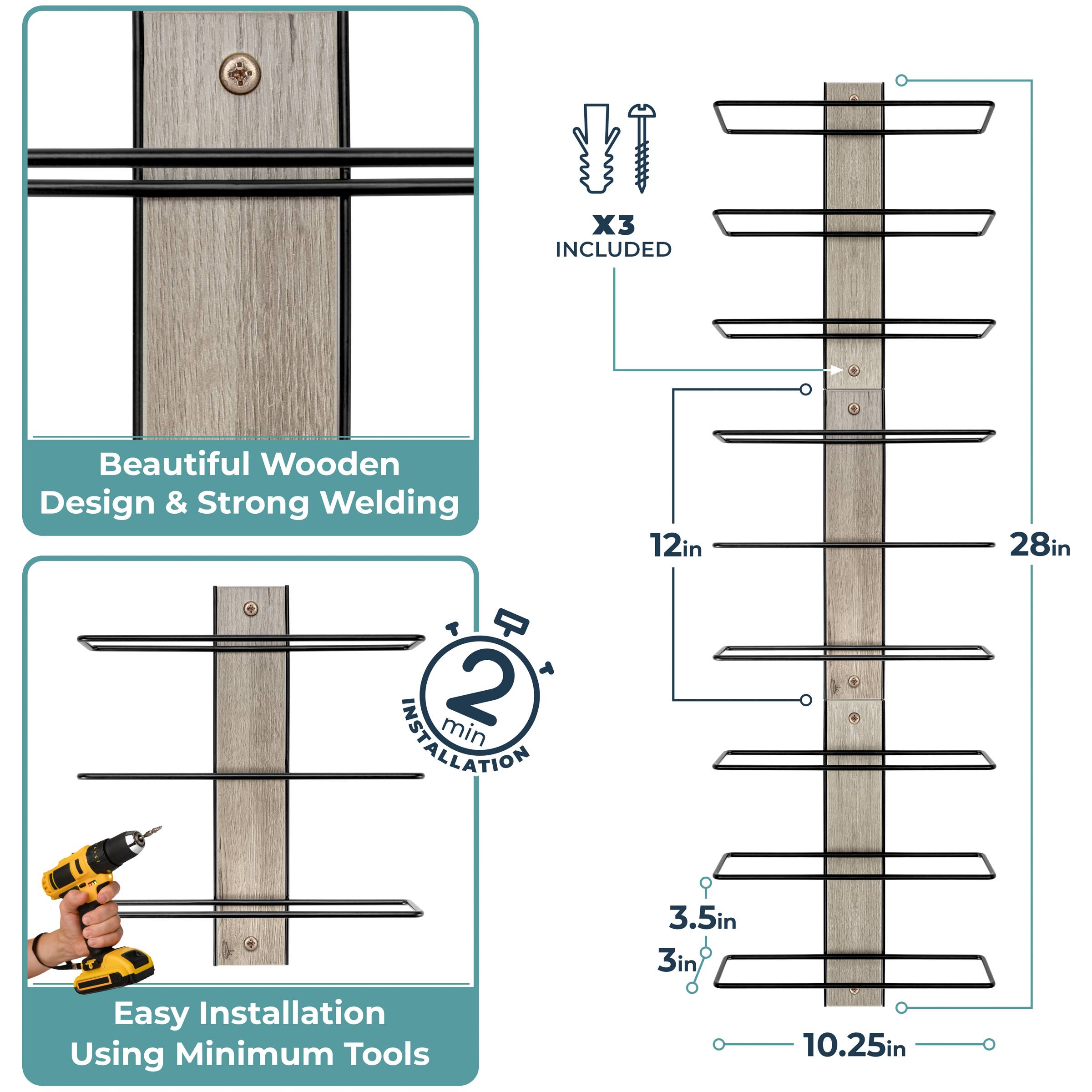 Beautiful Wooden Design & Strong Welding

X3 INCLUDED

Easy Installation Using Minimum Tools

2 min INSTALLATION

12in

28in

3.5in

3in

10.25in