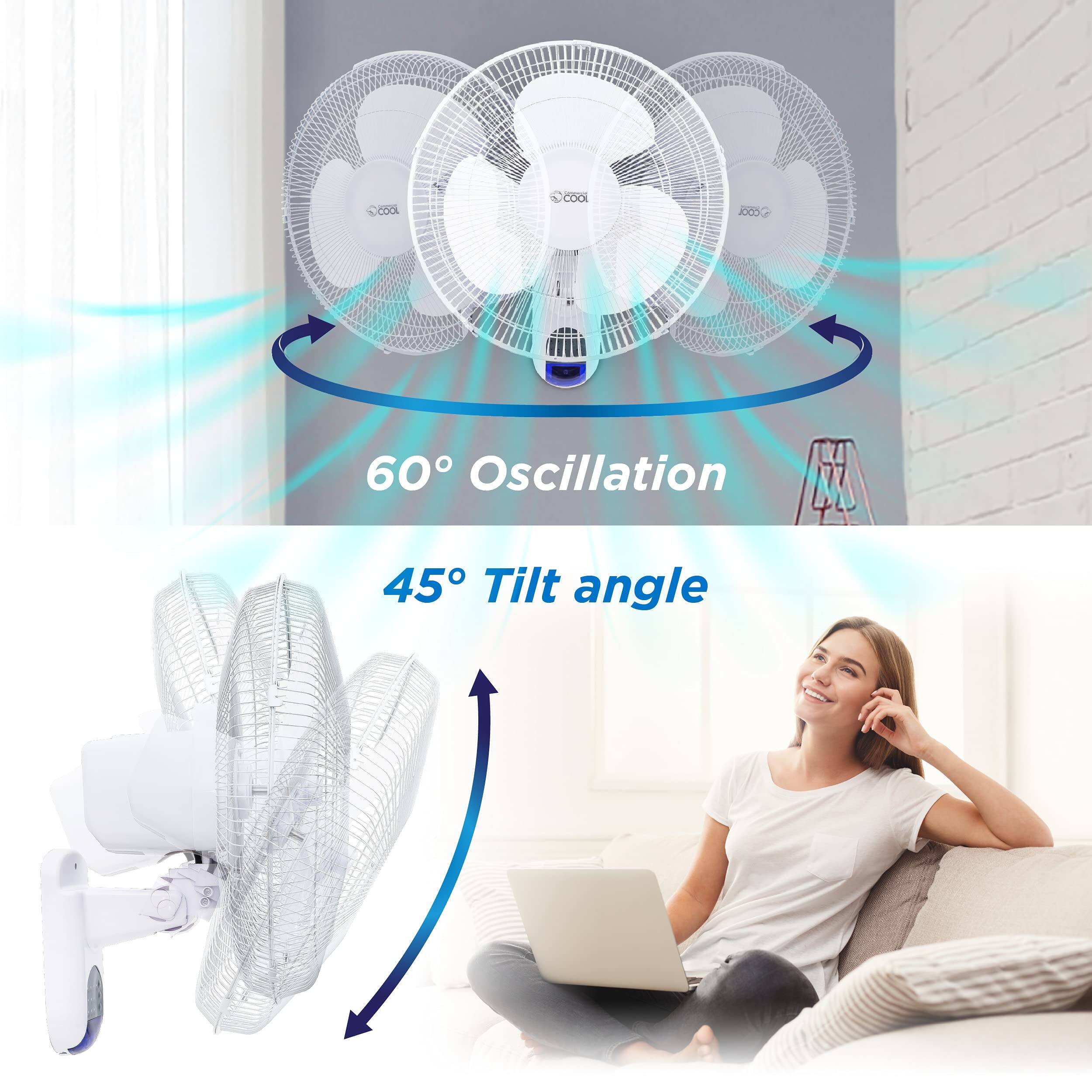 The text on the image reads: "COOL COOK COOL 60 Oscillation 45 Tilt angle."