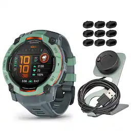 Garmin - Instinct 3 50mm AMOLED GPS Neo Tropic and Twilight Band Smartwatch Bundle - Green - (2025)