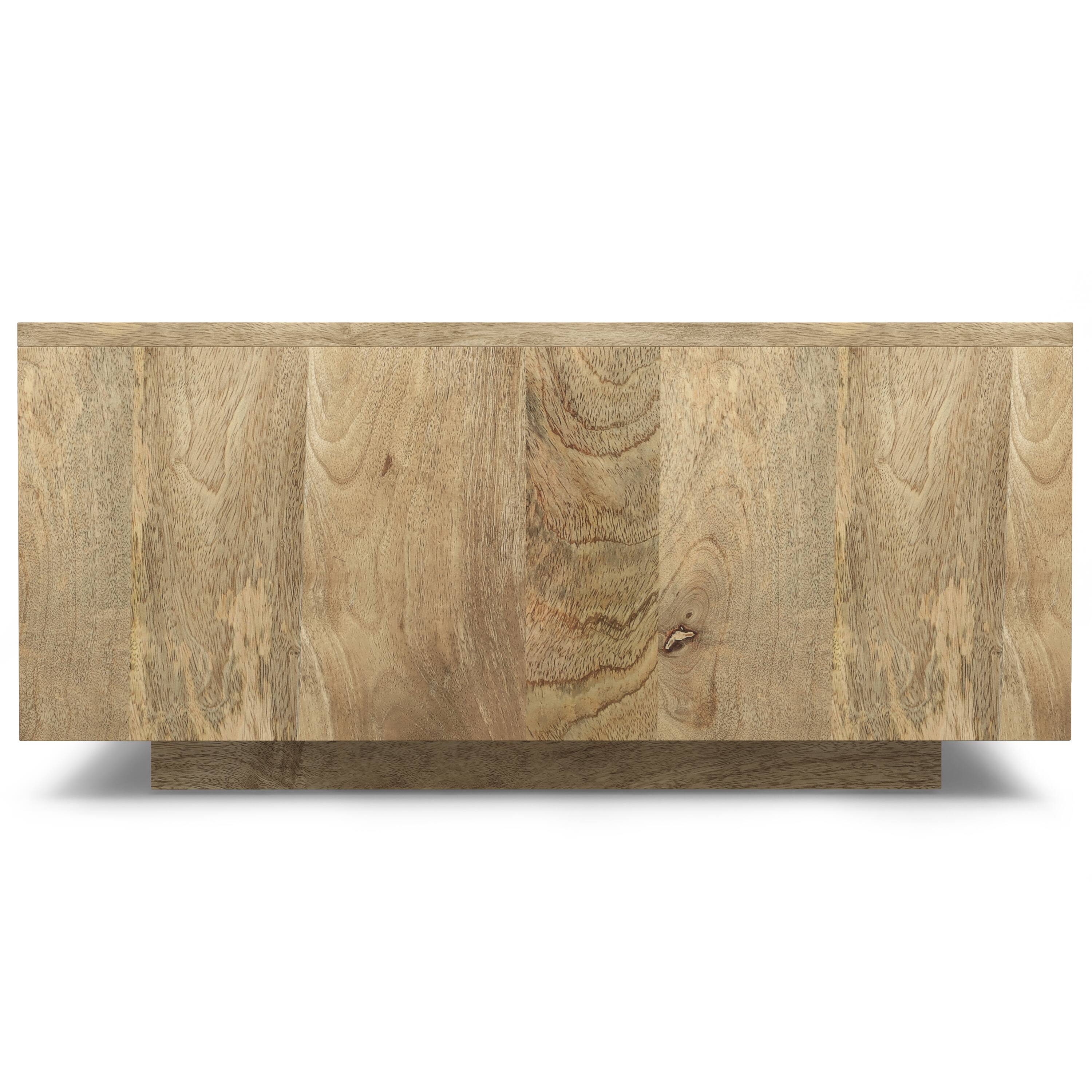 Left. Simpli Home - Lockhart SOLID MANGO WOOD 30 inch Wide Square Modern Square Coffee Table in Natural, Fully Assembled - Natural.