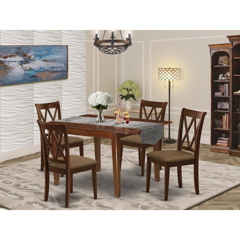 Left. East West Furniture - Dining Room Set Mahogany - Brown.
