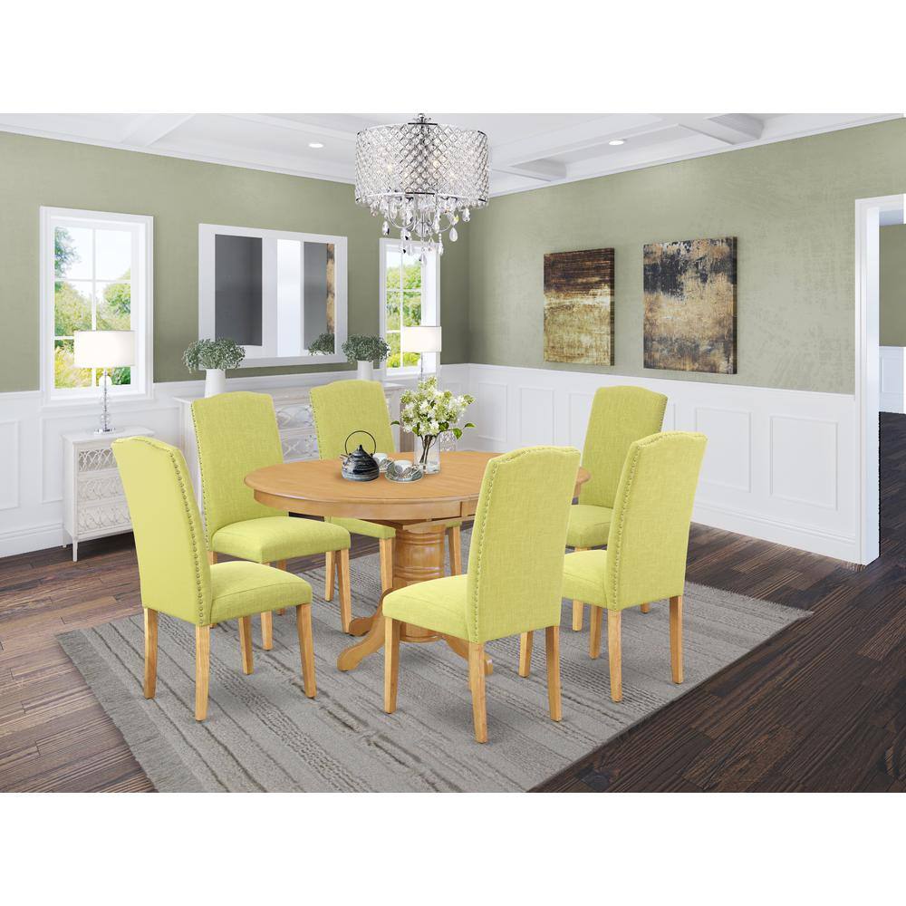 Left. East West Furniture - Dining Room Set Oak - Brown.