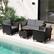 Alt View 1. Costway - 4 PCS Wicker Patio Furniture Set with Removable Cushions Storage Coffee Table - Gray,Black.