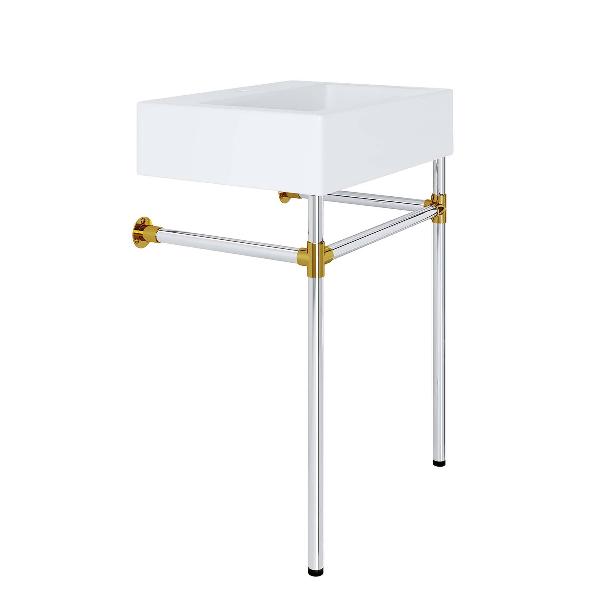 Back. Modway - Redeem Wall-Mount Bathroom Vanity Basin Included - Silver White.
