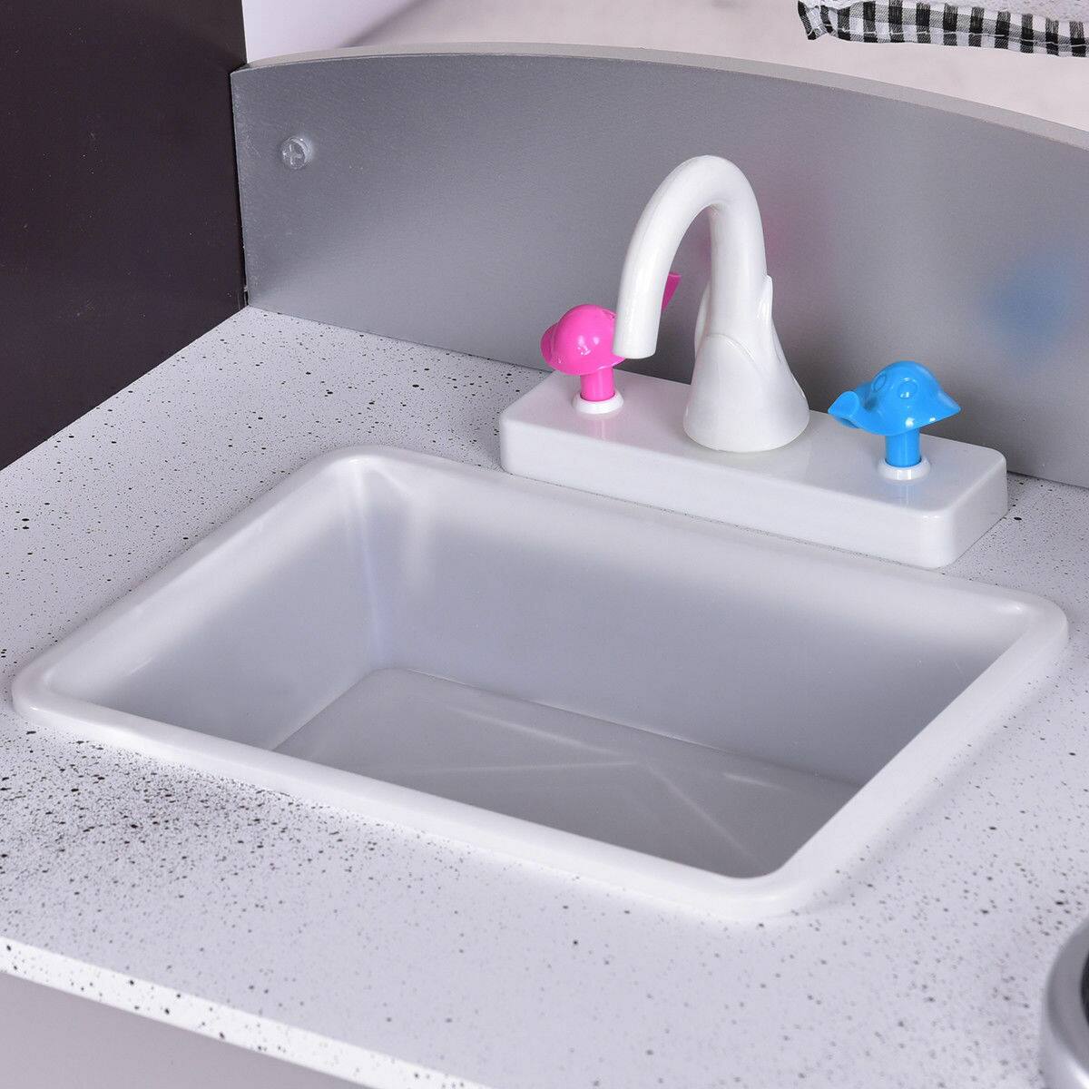 Alt View 7. Costway - Costway Kids Cooking Pretend Play Toy Children Playset Wooden Kitchen Set Gift - Multicolor.