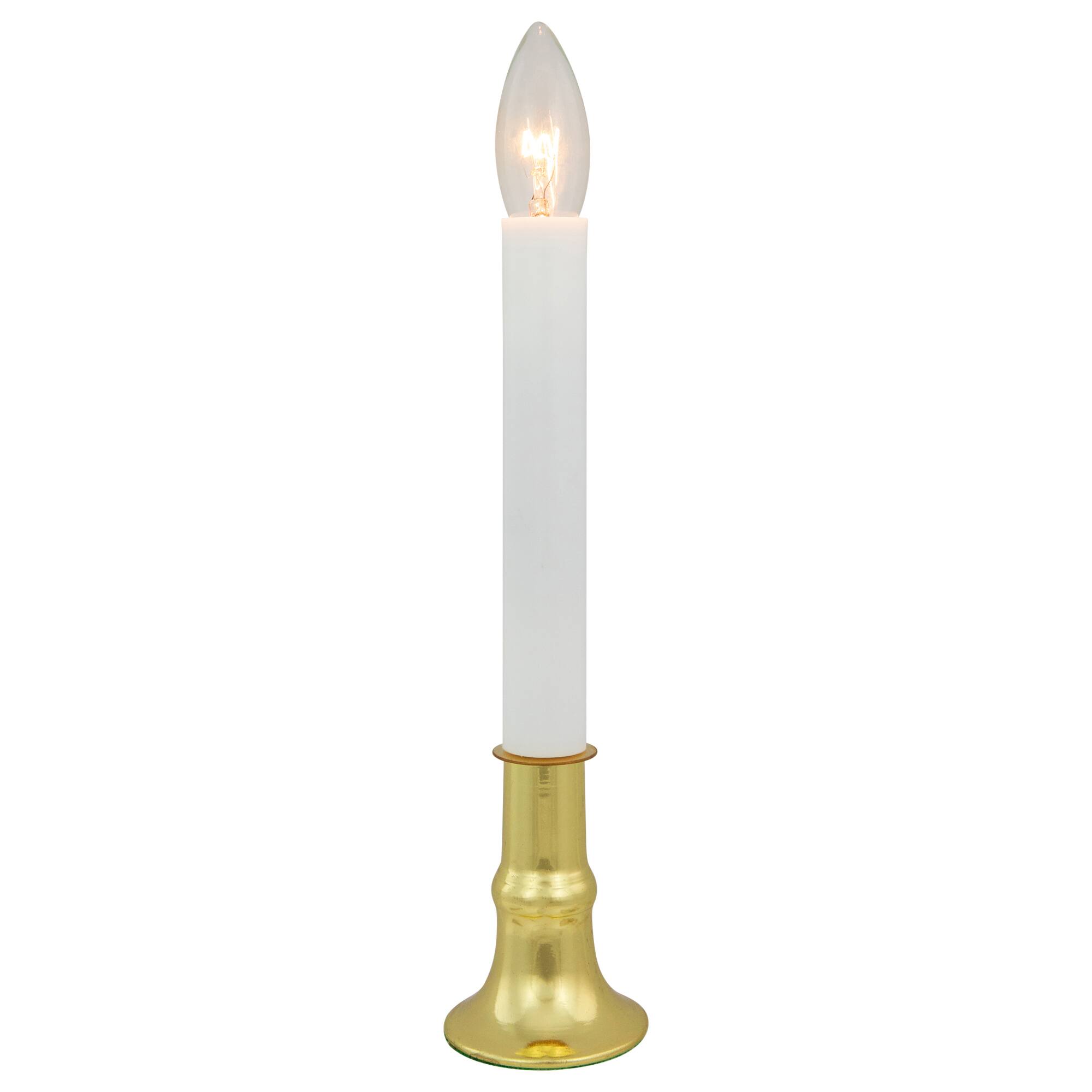 Alt View 4. Northlight - Single Light Window Candle with Timer - 9" - White and Gold - Set of 4 - White.