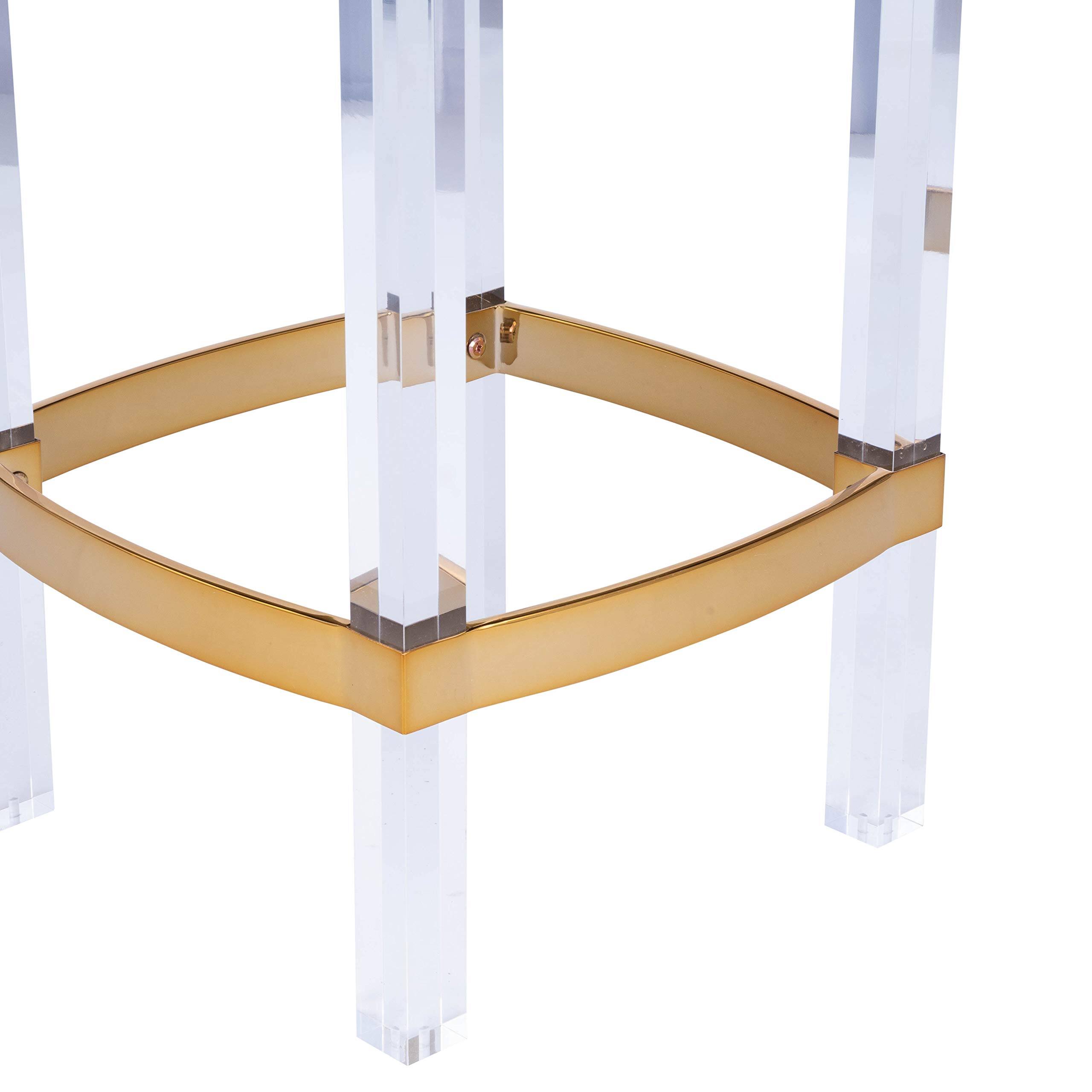 Alt View 2. Butler Specialty - Jordan Acrylic & Polished Brass 24" Counter Stool - White.