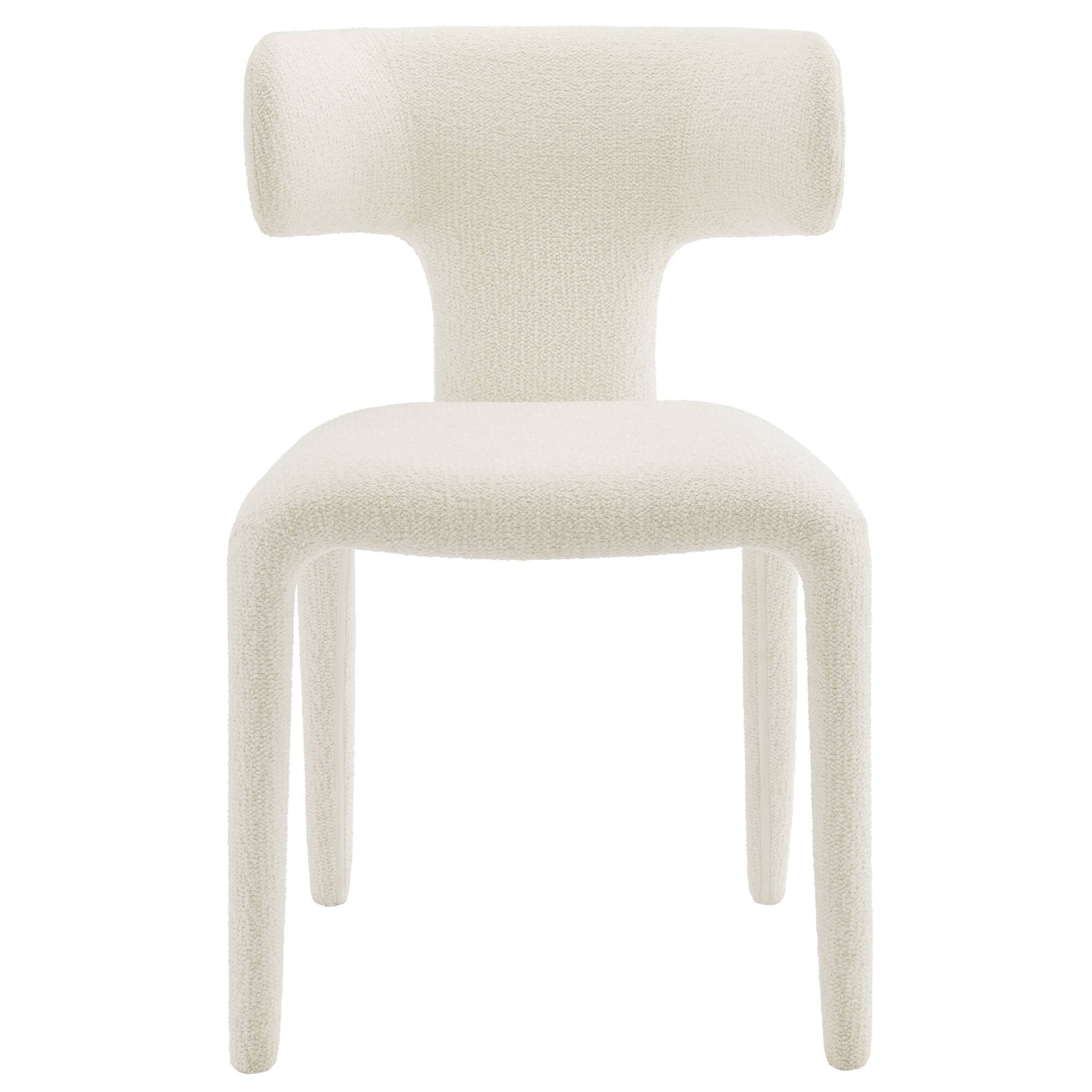 Alt View 4. Modway - Stellan Curved Back Boucle Upholstered Dining Chair Set of 2 by Modway - White.