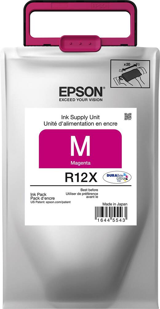 Front. Epson - R12X XL High-Yield - Magenta Ink Bag - Magenta.