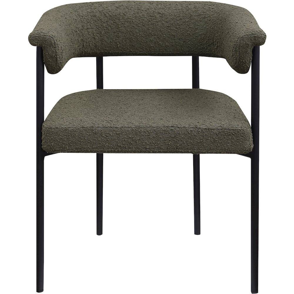 Alt View 1. Meridian Furniture - Malin Olive Boucle Fabric Dining Chair, Set of 2 - Green.