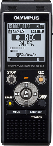 Olympus - WS-Series Digital Voice Recorder - Black