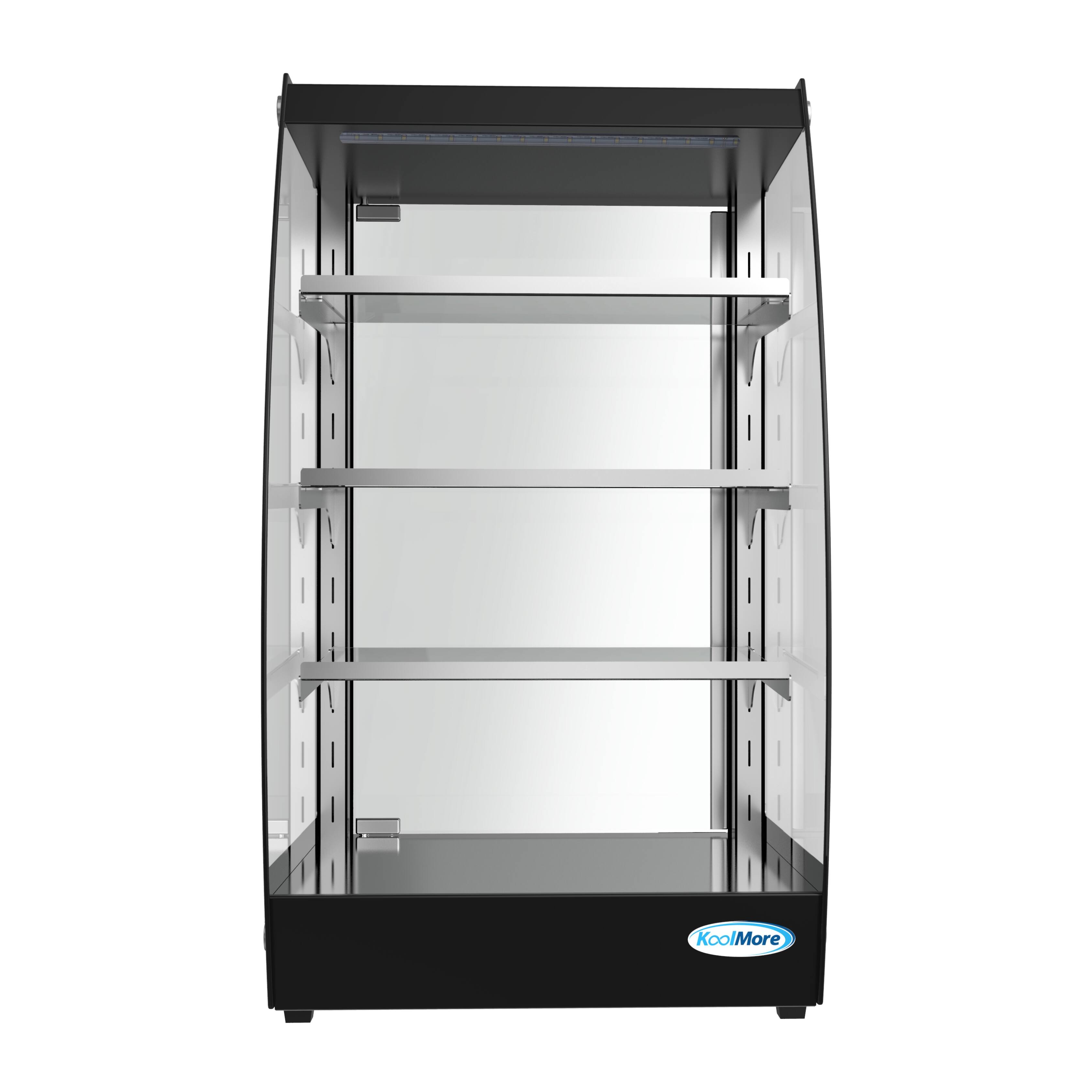 Alt View 2. Koolmore - 16 in. Commercial Glass Bakery Display Case, Open Front Pastry Case with LED Lighting and Rear Door, 2.7 cu. ft. - Black.