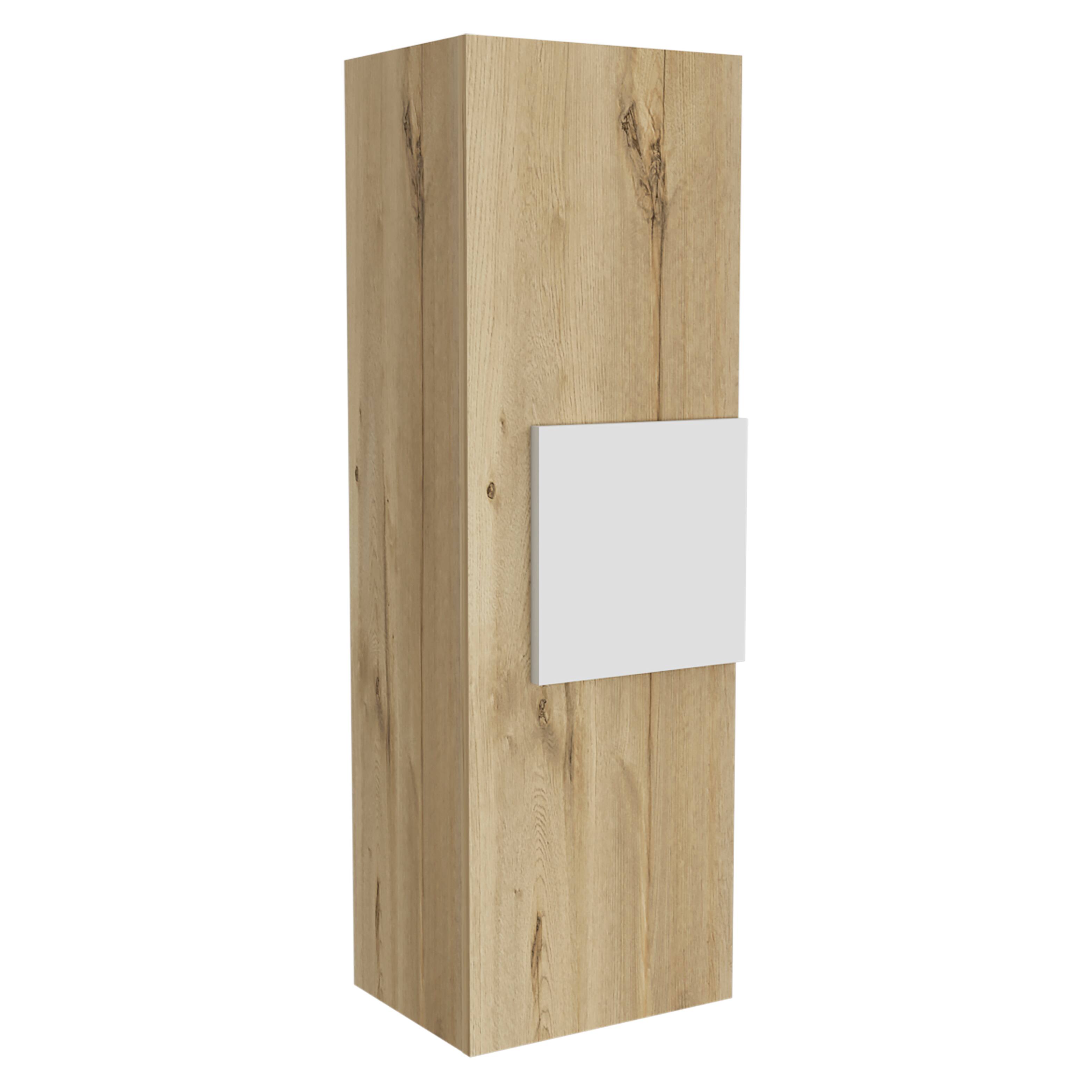 Back. TuHome - Vanguard Medicine Cabinet, Three Shelves, Single Door Cabinet - White / Light Oak.