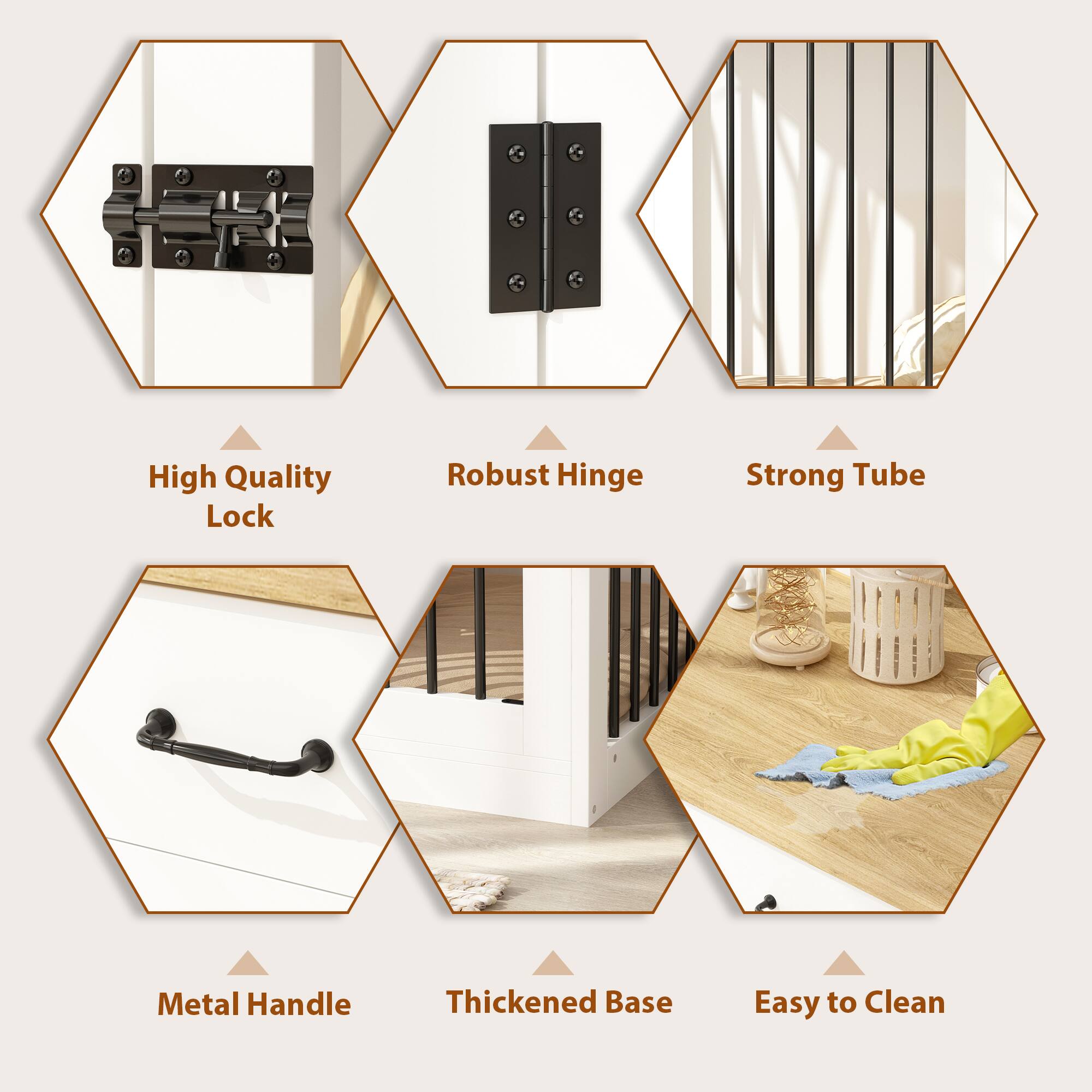 - High Quality Lock
- Robust Hinge
- Strong Tube
- Metal Handle
- Thickened Base
- Easy to Clean