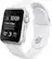 Angle. Apple - Geek Squad Certified Refurbished Apple Watch™ Sport 38mm Silver Aluminum Case - White Sports Band.
