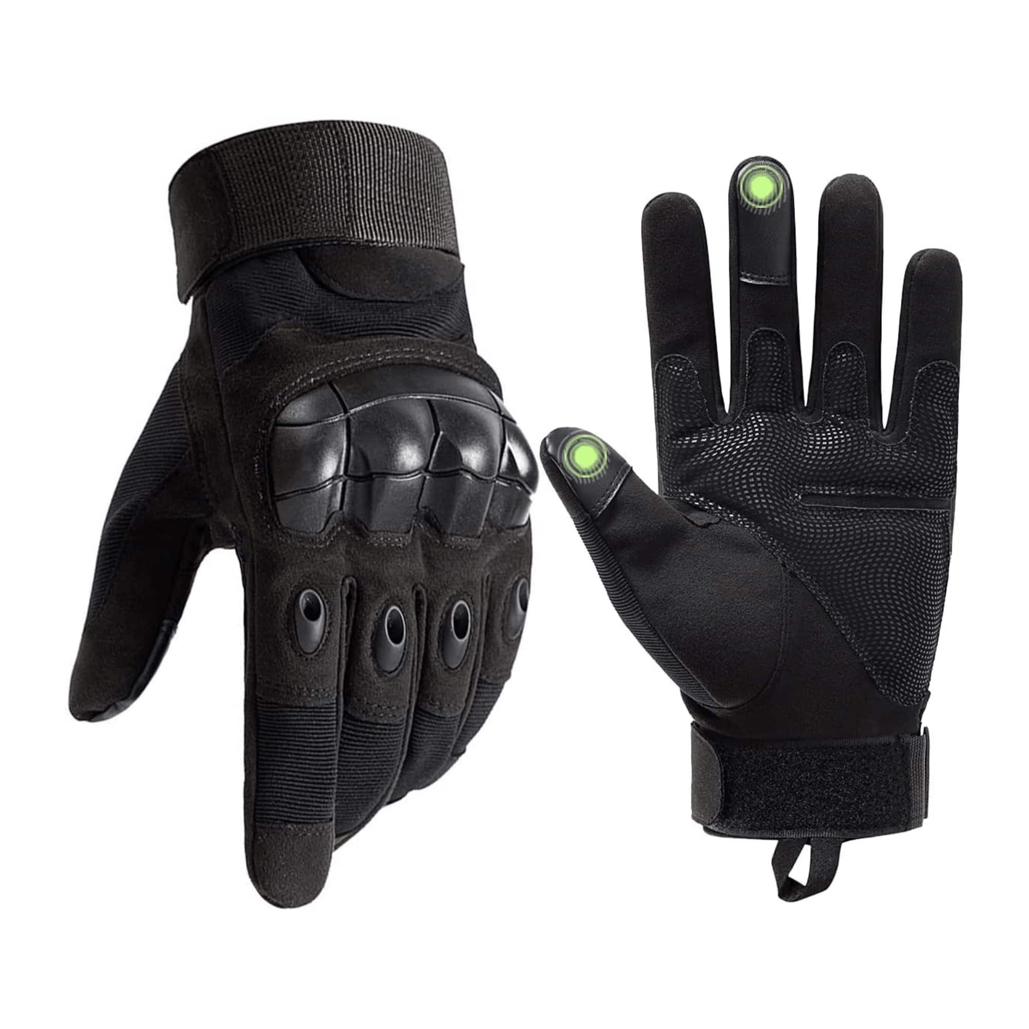 Front. JupiterGear - Tactical Military Airsoft Gloves for Outdoor Sports, Paintball, and Motorcycling with Touchscreen Fingertip Capability - Black.