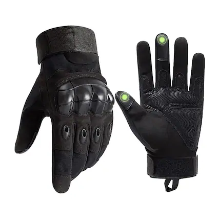 Front. JupiterGear - Tactical Military Airsoft Gloves for Outdoor Sports, Paintball, and Motorcycling with Touchscreen Fingertip Capability - Black.