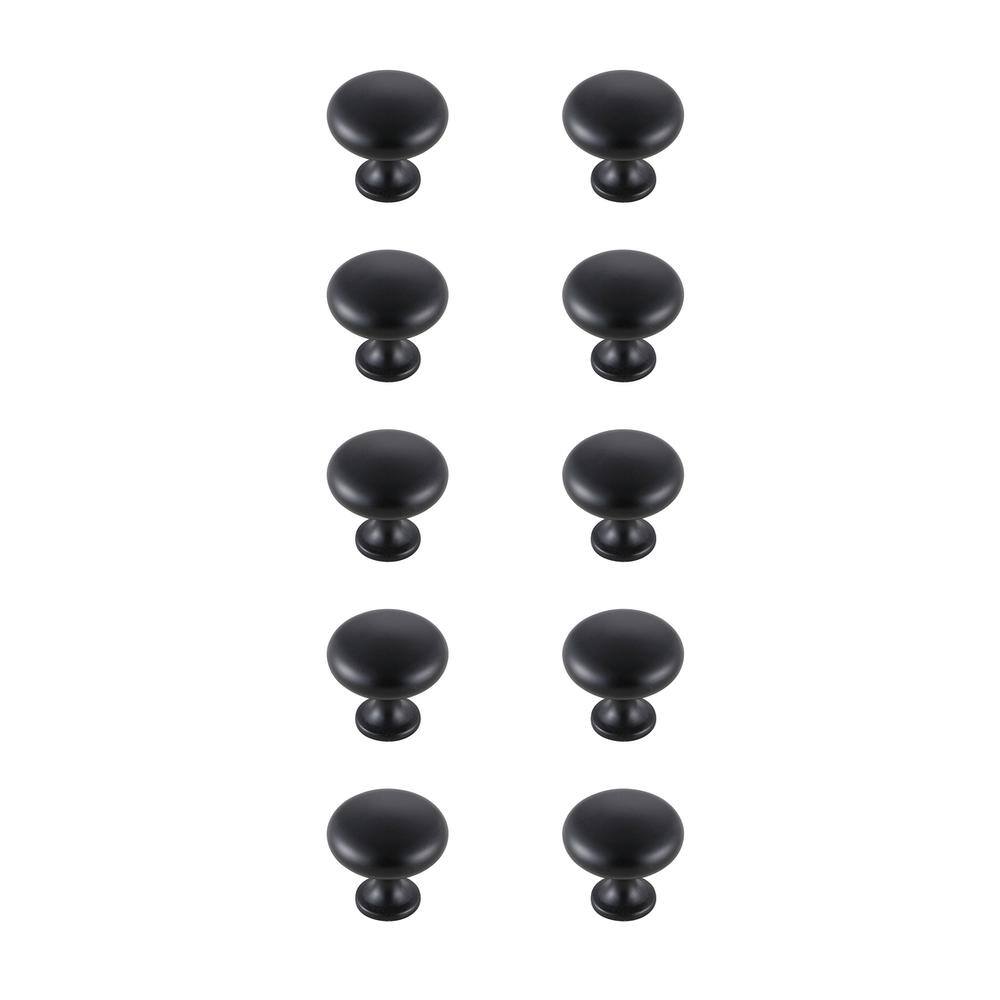 Alt View 2. Elegant Decor - Cadon 1.2" Diameter Matte Black Mushroom Knob Multipack (Set of 10) - Matte Black.