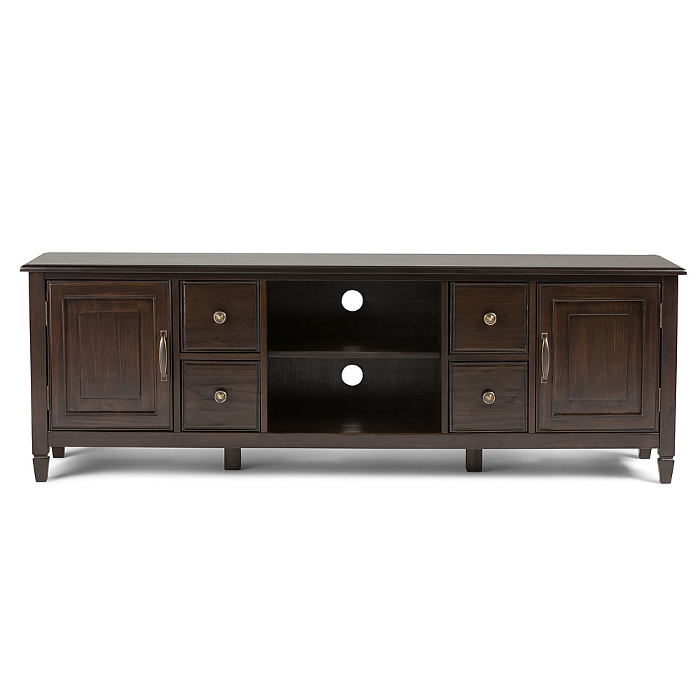 Angle View: Simpli Home - Connaught TV Stand for most TVs Up to 80" - Dark Chestnut Brown