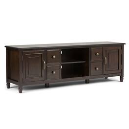 Simpli Home - Connaught SOLID WOOD 72 inch Wide Traditional TV Media Stand For TVs up to 80 inches - Dark Chestnut Brown