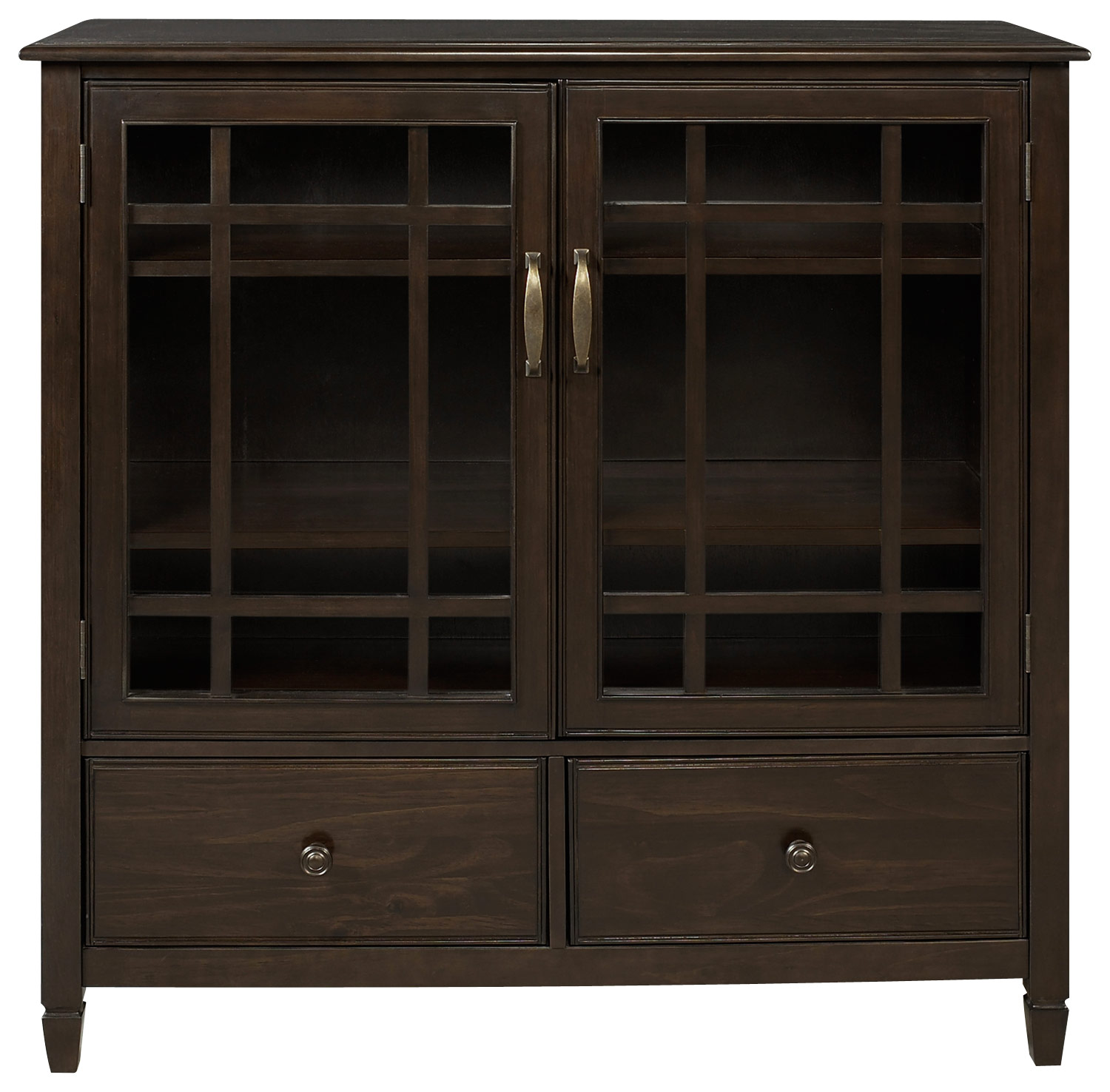 Simpli Home - Connaught Tall Storage Cabinet - Dark Chestnut Brown was $657.99 now $485.99 (26.0% off)