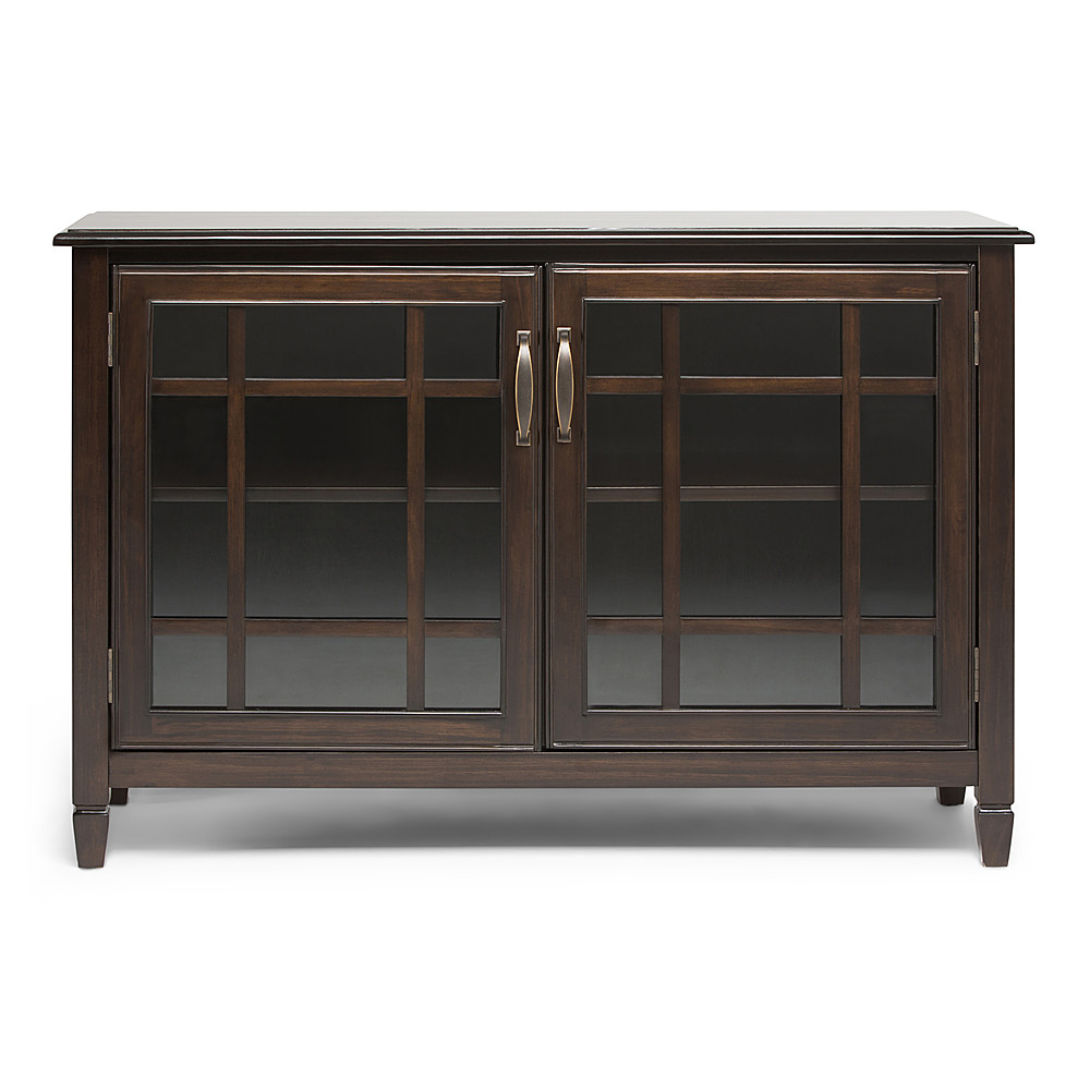 Angle View: Simpli Home - Connaught Low Storage Cabinet - Dark Chestnut Brown