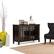 Left. Simpli Home - Connaught Low Storage Cabinet - Dark Chestnut Brown.
