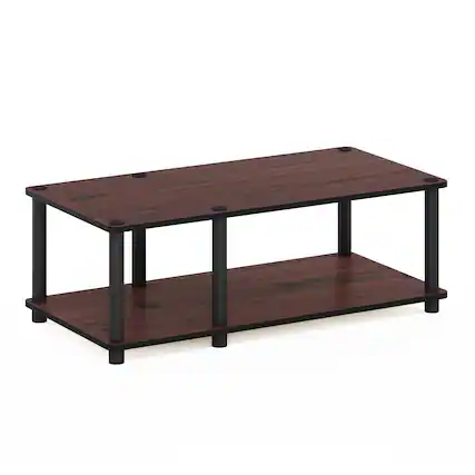 Front. Furinno - Just No Tools Mid TV Stand, Tube - Dark Cherry/Black.