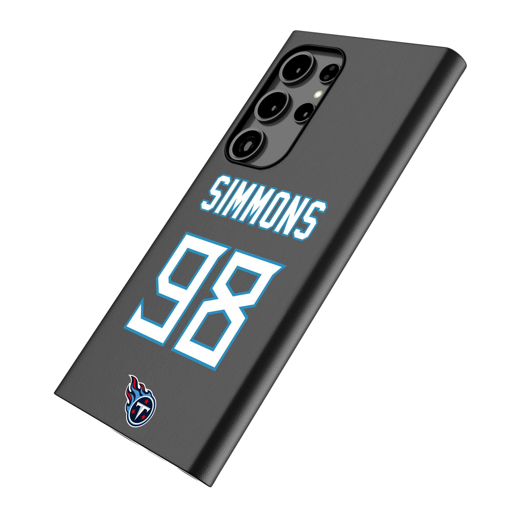 Alt View 1. Keyscaper - Jeffery Simmons Black Tennessee Titans Galaxy Magnetic Bump Case - S24 Ultra - Black.