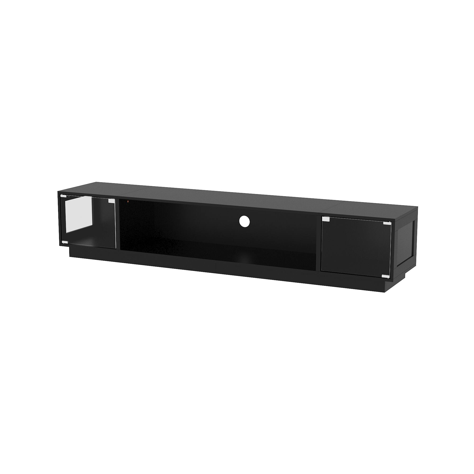 Angle. Famapy - Famapy TV Stand with Glass Drawers, Fits Up to 80 - Inch TVs - Black.