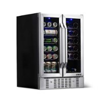 NewAir - 18-Bottle Wine and 60-Can Dual Zone Beverage Cooler - Stainless steel - Front_Zoom