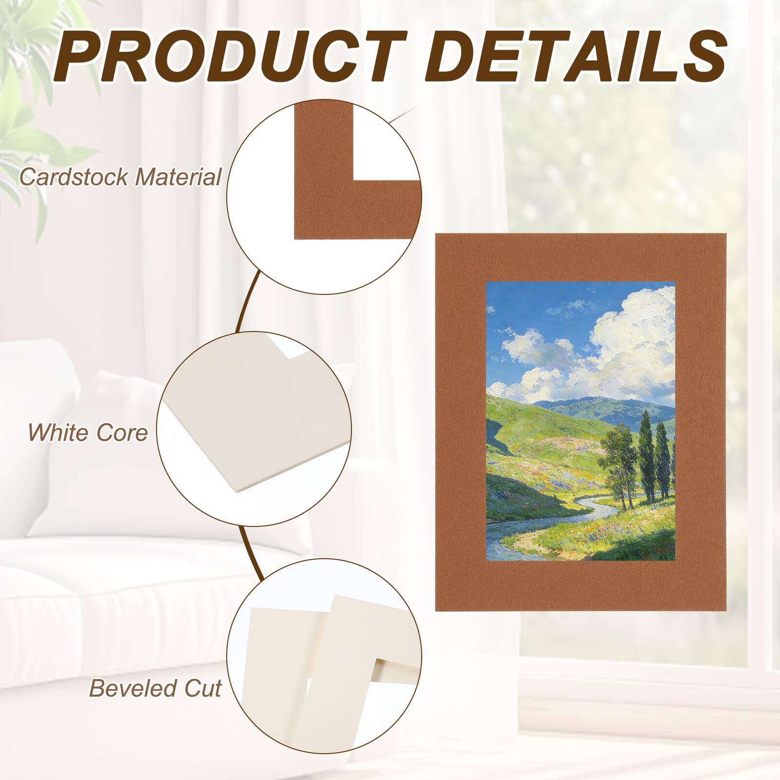PRODUCT DETAILS  
- Cardstock Material  
- White Core  
- Beveled Cut
