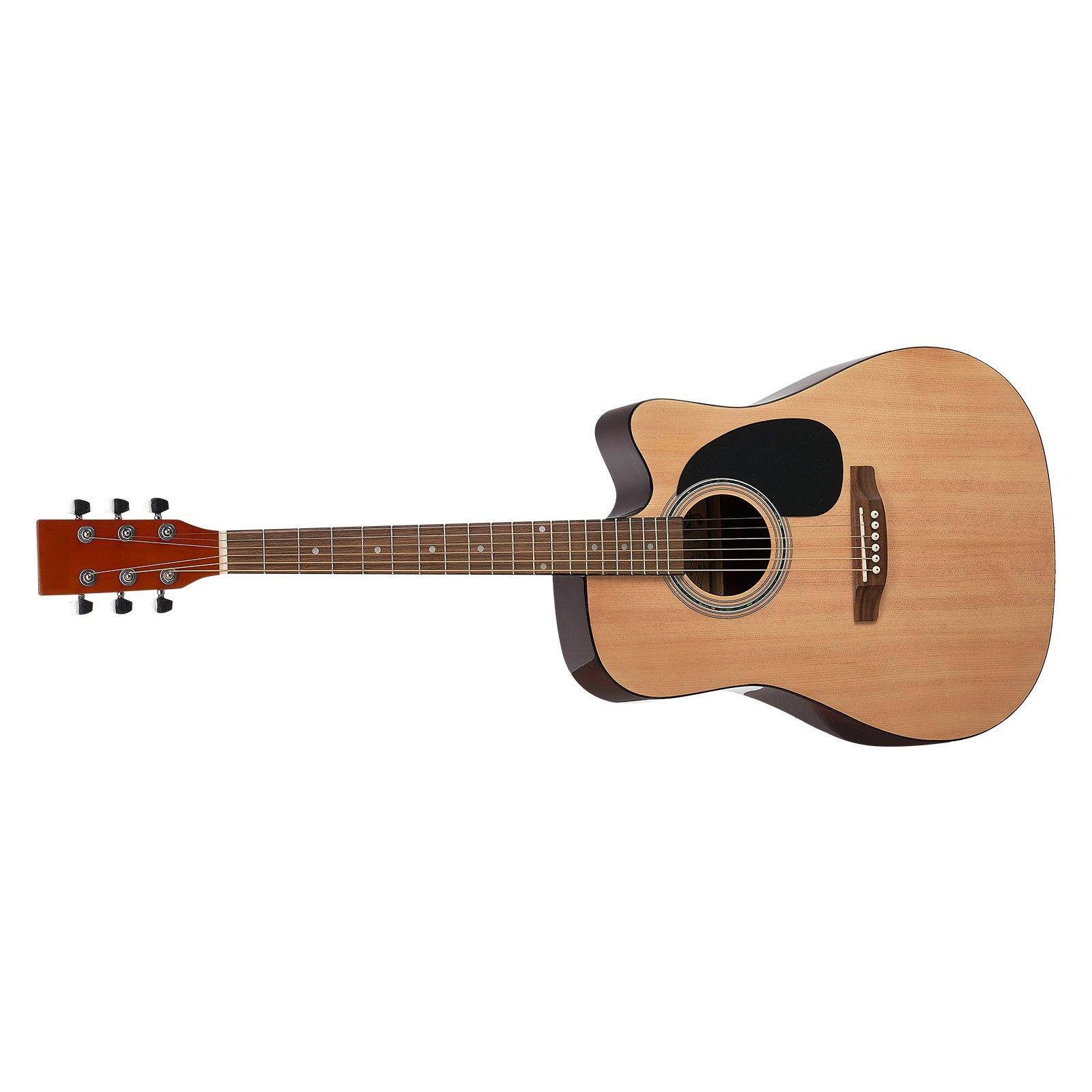 Alt View 9. Glintex - 41" Cutaway Acoustic Guitar, Solid Spruce Top, 6-String, Beginner Pack with Gig Bag, Tuner, Capo, Picks, Strap - Natural.