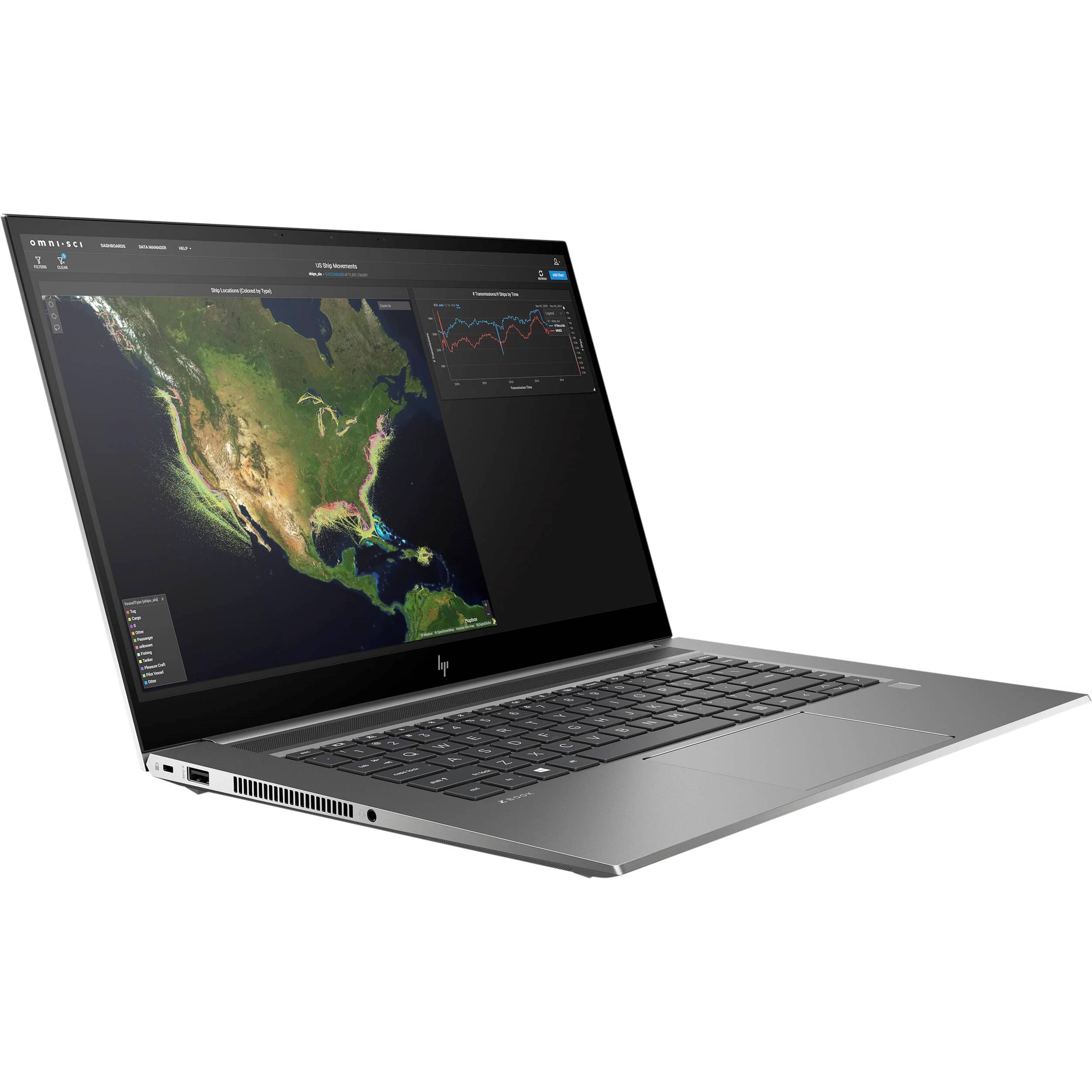 Angle. HP - ZBook Studio G7 15.6" Refurbished Laptop - Intel 10th Gen Core i7 with 32GB Memory - NVIDIA Quadro T1000 4GB - 1TB SSD - Gray.