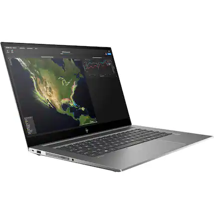 Angle. HP - ZBook Studio G7 15.6" Refurbished Laptop - Intel 10th Gen Core i7 with 32GB Memory - NVIDIA Quadro T1000 4GB - 1TB SSD - Gray.