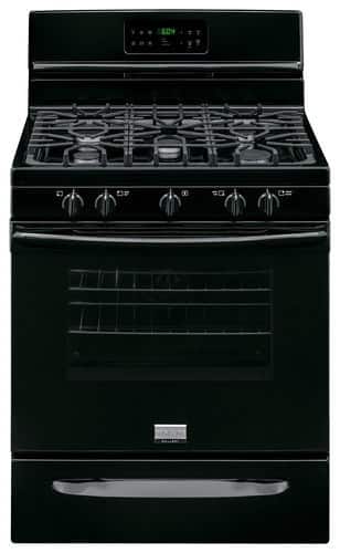 Front. Frigidaire - Gallery 5.0 Cu. Ft. Self-Cleaning Freestanding Gas Convection Range - Black.
