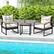 Alt View 1. Costway - 3 PCS Patio Conversation Set with Coffee Table Solid Acacia Wood Armrests Tabletop - Mix Brown,Off White.