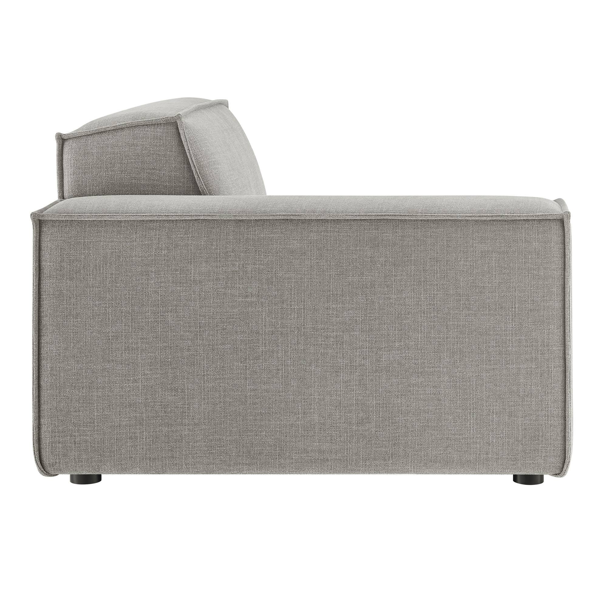 Alt View 4. Modway - Restore Performance Fabric Upholstered Left-Facing Modular Lounge Chair by Modway - Pewter.