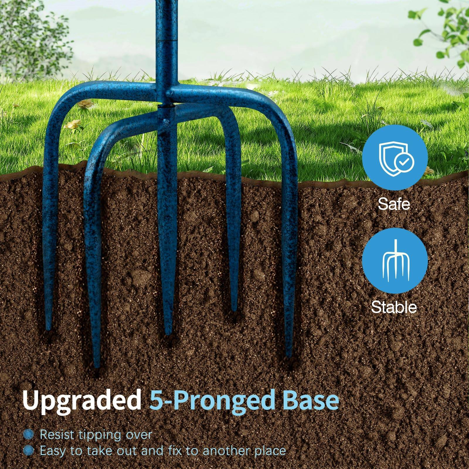 Upgraded 5-Pronged Base

- Resist tipping over
- Easy to take out and fix to another place

Safe
Stable