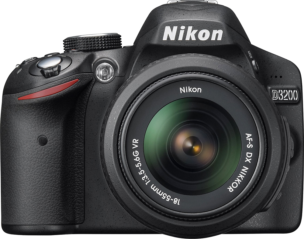 Nikon D3200 DSLR Camera with 18-55mm VR II and 55-200mm VR II Lenses Black 13493 - Best